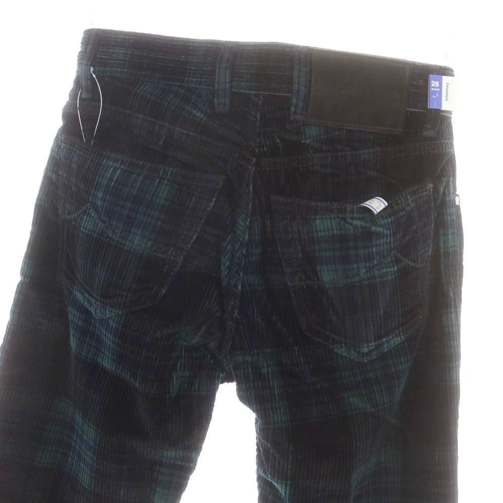 【新品】ヤコブコーエン JACOB COHEN BARD ストレッチ コーデュロイパンツ グリーンxブラック×ネイビー【サイズ28】【 状態ランクN 】【 メンズ 】[DPD]