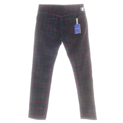 【新品】ヤコブコーエン JACOB COHEN BARD ストレッチ コーデュロイパンツ グリーンxネイビー×レッド【 34 】【 状態ランクN 】【 メンズ 】
