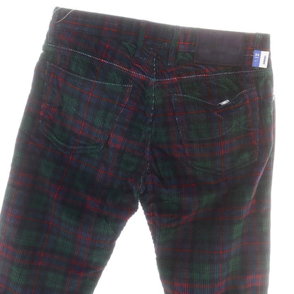 【新品】ヤコブコーエン JACOB COHEN BARD ストレッチ コーデュロイパンツ グリーンxネイビー×レッド【 34 】【 状態ランクN 】【 メンズ 】