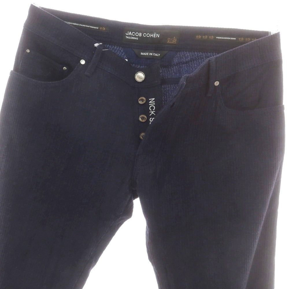 【新品】ヤコブコーエン JACOB COHEN NICK SLIM ストレッチ コーデュロイパンツ ネイビー【サイズ34】【 状態ランクN 】【 メンズ 】[DPD]