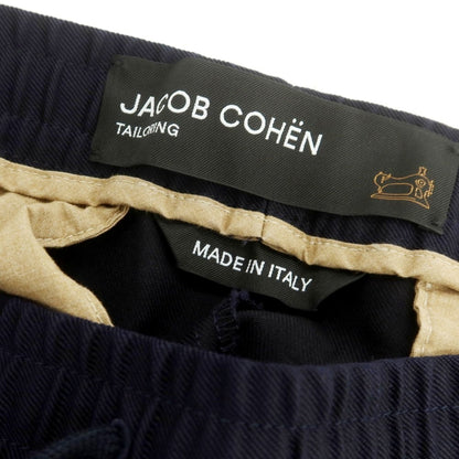 【新品】ヤコブコーエン JACOB COHEN DANIEL ウール イージーパンツ ダークネイビー【 L 】【 状態ランクN 】【 メンズ 】