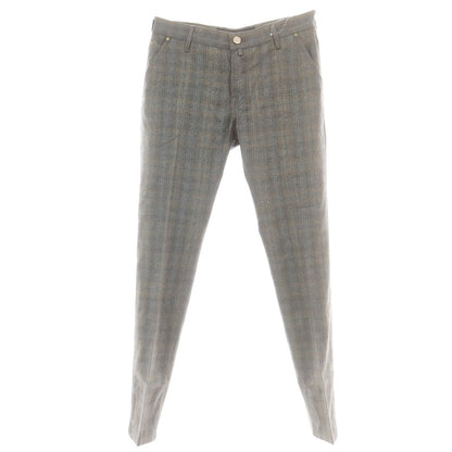 【新品】ヤコブコーエン JACOB COHEN LENNY ウール チェック 5ポケットパンツ グレーxベージュ【 34 】【 状態ランクN 】【 メンズ 】