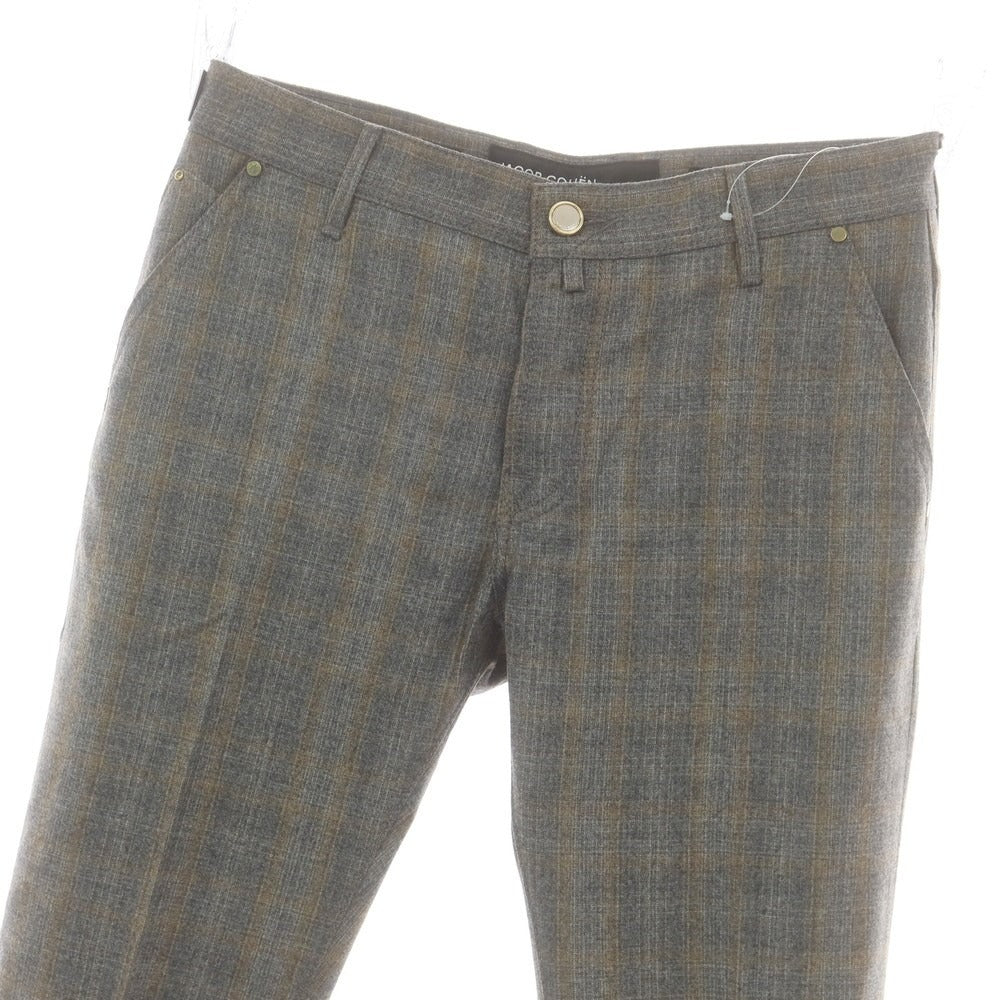【新品】ヤコブコーエン JACOB COHEN LENNY ウール チェック 5ポケットパンツ グレーxベージュ【サイズ34】【 状態ランクN 】【 メンズ 】[DPD]