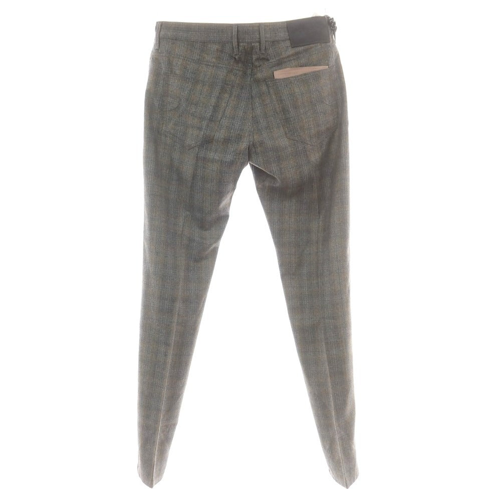 【新品】ヤコブコーエン JACOB COHEN LENNY ウール チェック 5ポケットパンツ グレーxベージュ【サイズ34】【 状態ランクN 】【 メンズ 】[DPD]