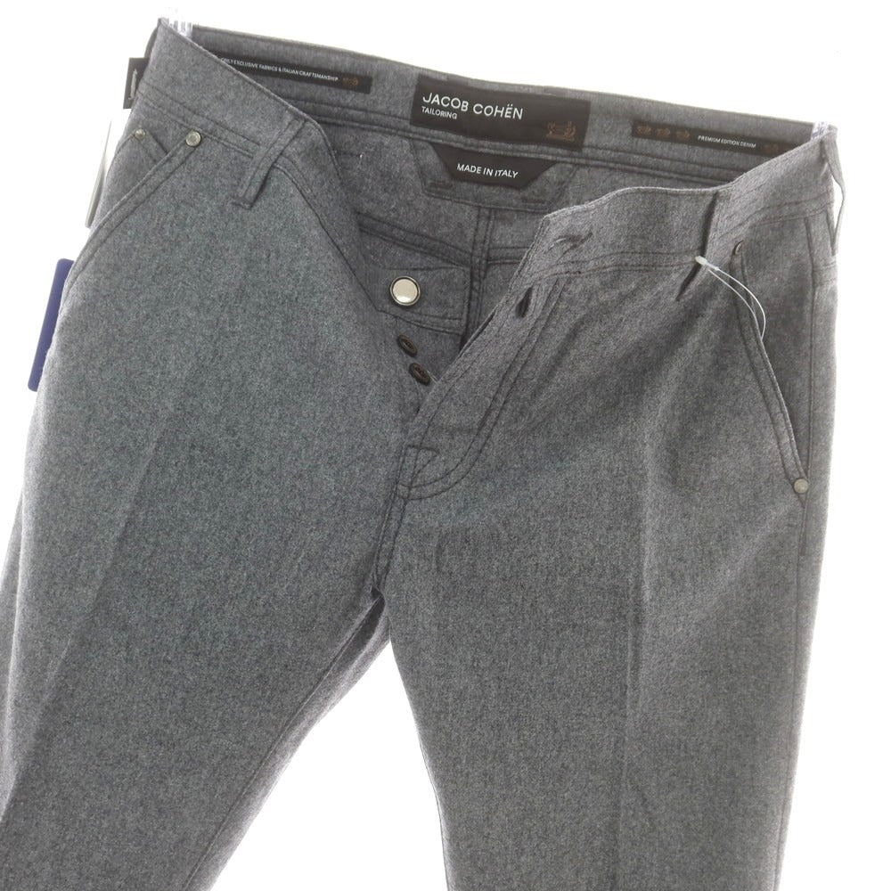 【新品】ヤコブコーエン JACOB COHEN LENNY ストレッチウール 5ポケットパンツ グレー【 34 】【 状態ランクN 】【 メンズ 】