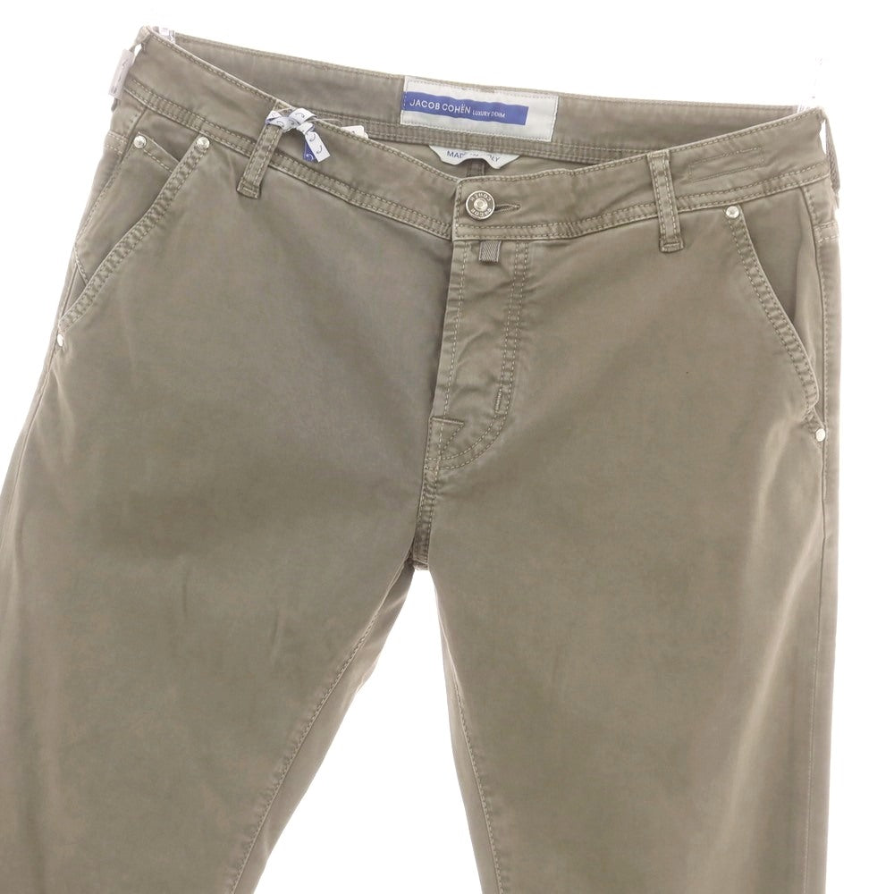 【新品アウトレット】ヤコブコーエン JACOB COHEN LENNY ストレッチコットンリヨセル 5ポケットパンツ グレージュ【 34 】【 状態ランクN- 】【 メンズ 】