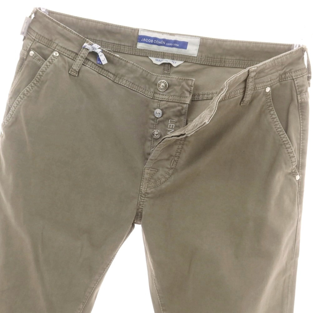 【新品アウトレット】ヤコブコーエン JACOB COHEN LENNY ストレッチコットンリヨセル 5ポケットパンツ グレージュ【 34 】【 状態ランクN- 】【 メンズ 】