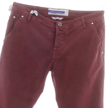 【新品アウトレット】ヤコブコーエン JACOB COHEN LENNY ストレッチコットンレーヨン 5ポケットパンツ ワインレッド【 34 】【 状態ランクN- 】【 メンズ 】