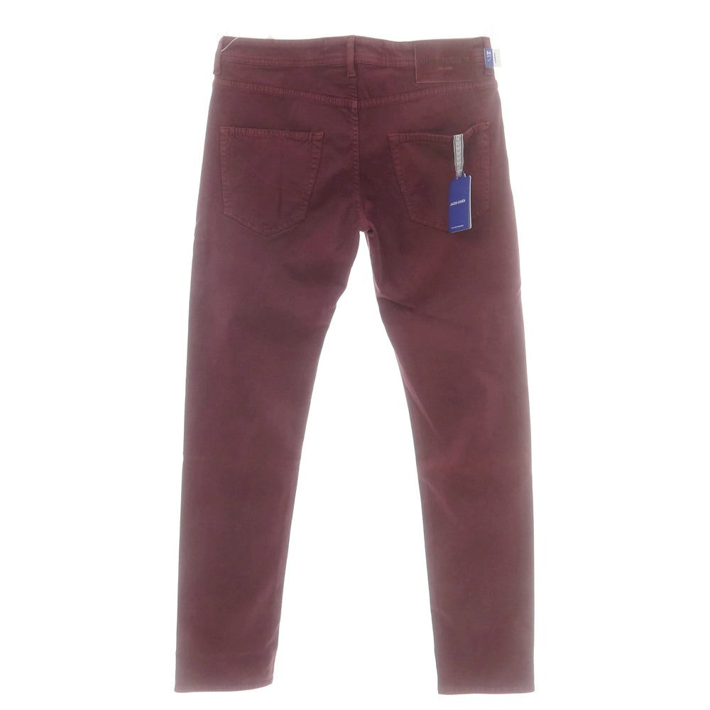 【新品アウトレット】ヤコブコーエン JACOB COHEN LENNY ストレッチコットンレーヨン 5ポケットパンツ ワインレッド【 34 】【 状態ランクN- 】【 メンズ 】