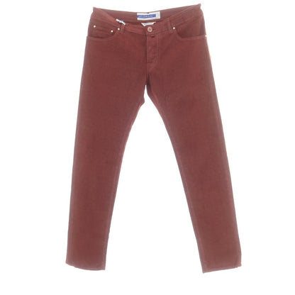 【新品】ヤコブコーエン JACOB COHEN NICK ストレッチコットン チェック 5ポケットパンツ レッドxブラウン【 34 】【 状態ランクN 】【 メンズ 】