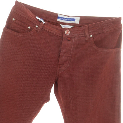 【新品】ヤコブコーエン JACOB COHEN NICK ストレッチコットン チェック 5ポケットパンツ レッドxブラウン【 34 】【 状態ランクN 】【 メンズ 】