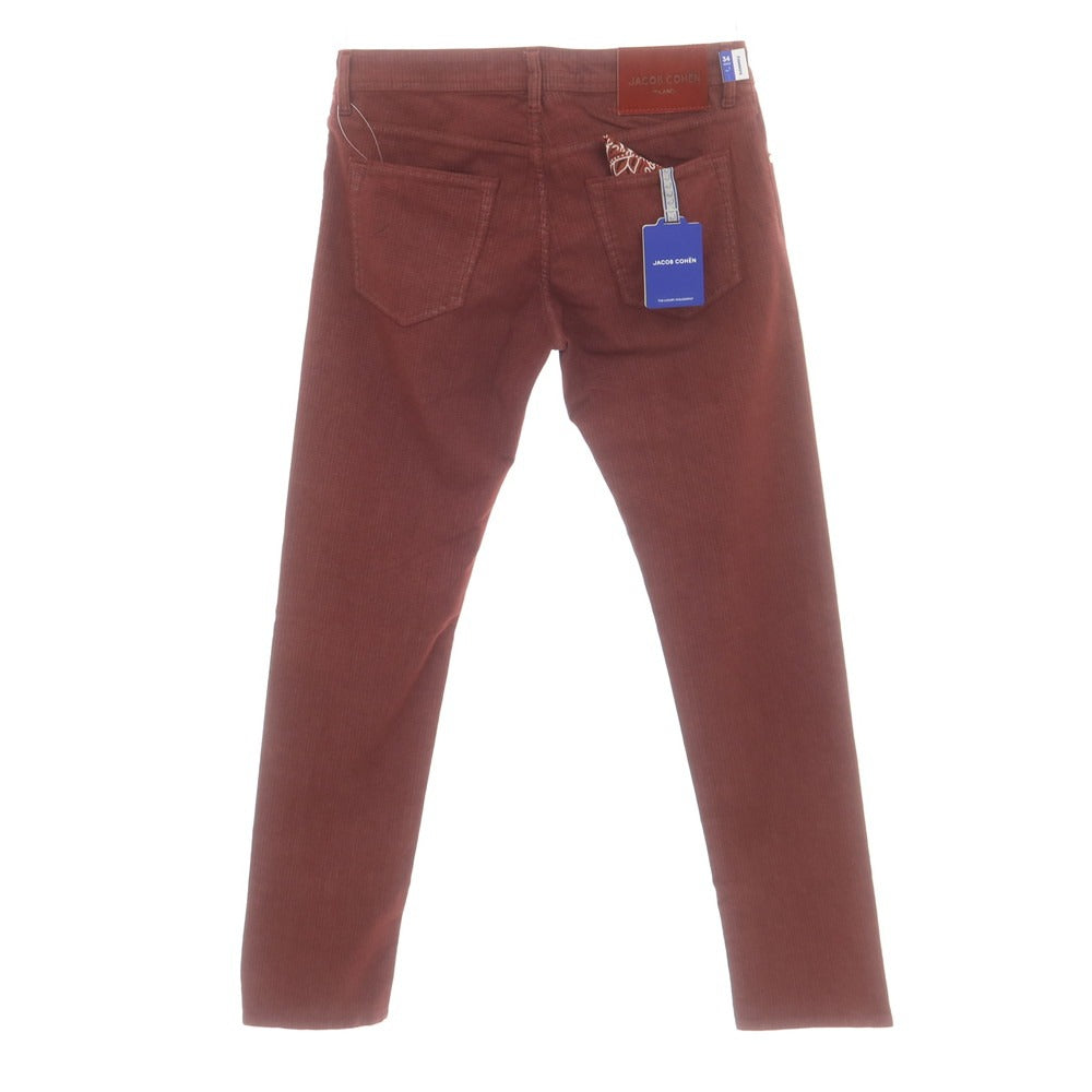 【新品】ヤコブコーエン JACOB COHEN NICK ストレッチコットン チェック 5ポケットパンツ レッドxブラウン【 34 】【 状態ランクN 】【 メンズ 】
