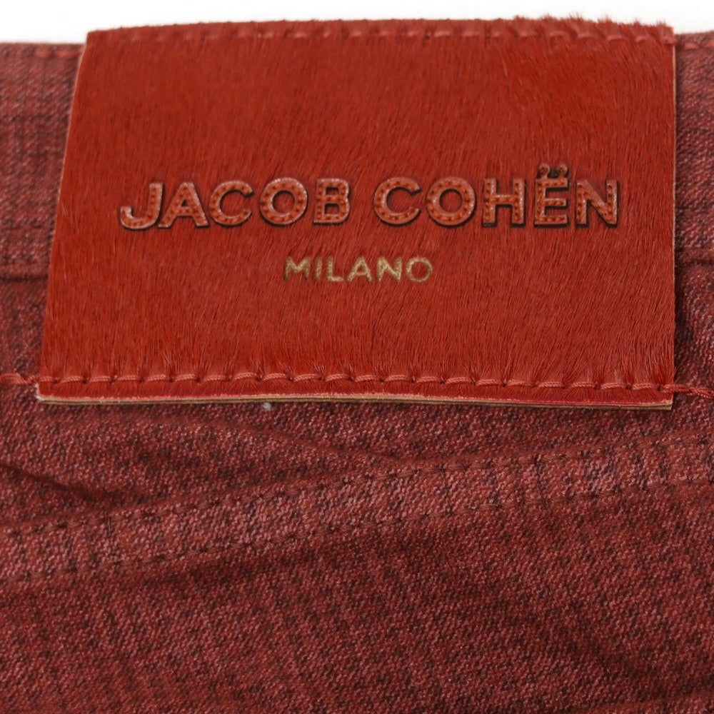 【新品】ヤコブコーエン JACOB COHEN NICK ストレッチコットン チェック 5ポケットパンツ レッドxブラウン【 34 】【 状態ランクN 】【 メンズ 】