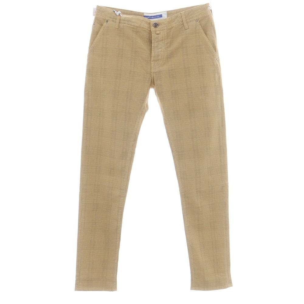 【新品】ヤコブコーエン JACOB COHEN LENNY ストレッチコットン チェック 5ポケットパンツ ベージュxダークカーキ【サイズ34】【 状態ランクN 】【 メンズ 】[DPD]