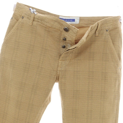 【新品】ヤコブコーエン JACOB COHEN LENNY ストレッチコットン チェック 5ポケットパンツ ベージュxダークカーキ【 34 】【 状態ランクN 】【 メンズ 】