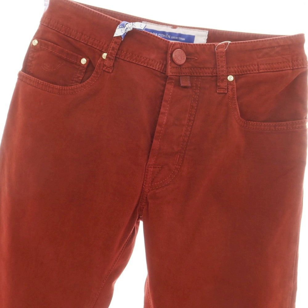 【新品】ヤコブコーエン JACOB COHEN BARD ストレッチコットン 5ポケットパンツ ダークオレンジレッド【 28 】【 状態ランクN 】【 メンズ 】