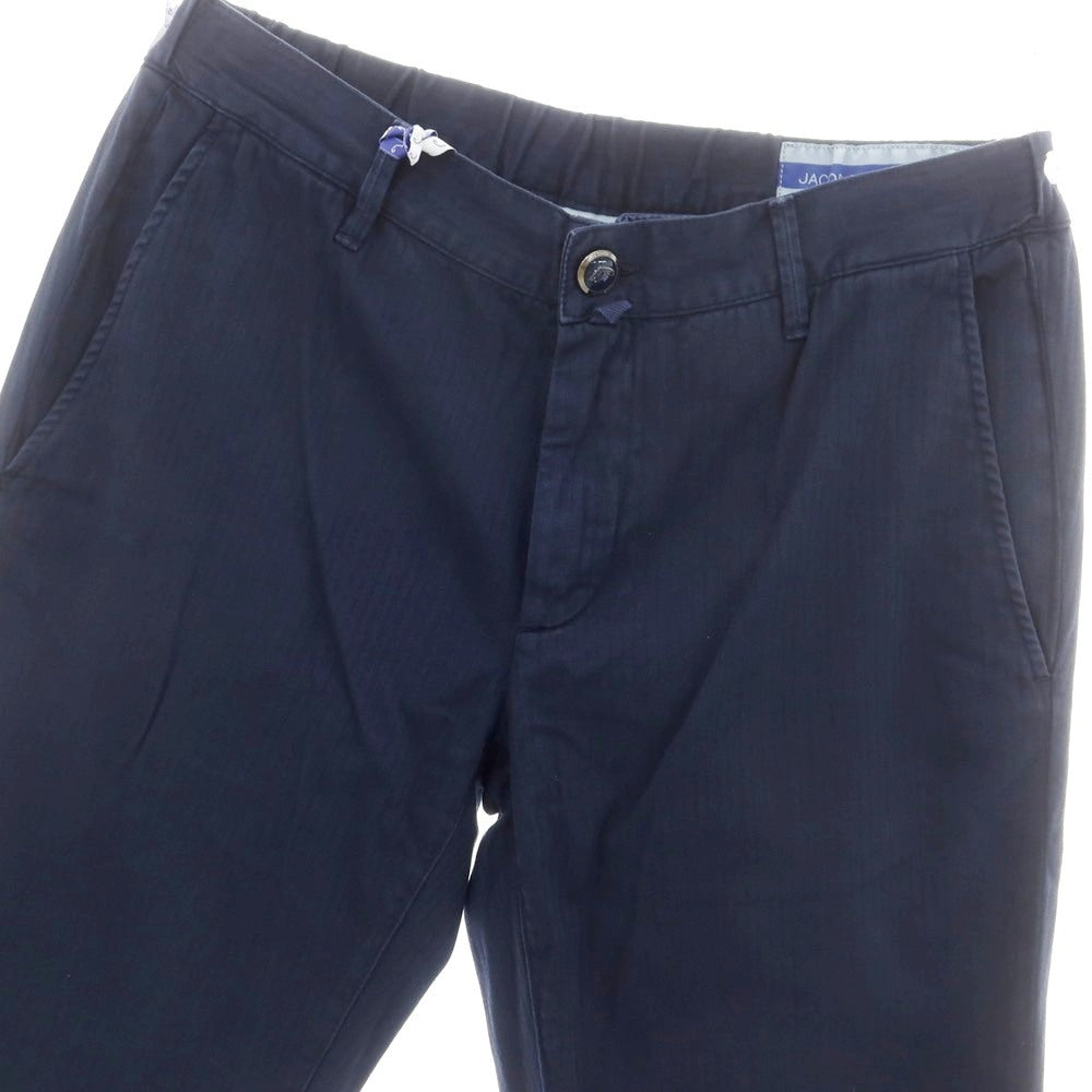 【新品】ヤコブコーエン JACOB COHEN GREG ストレッチコットン カジュアルスラックスパンツ ネイビー【 34 】【 状態ランクN 】【 メンズ 】
