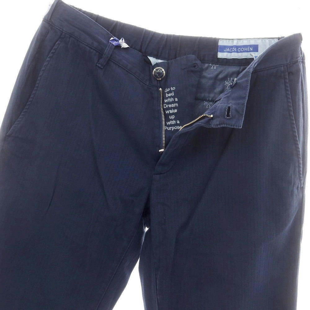 【新品】ヤコブコーエン JACOB COHEN GREG ストレッチコットン カジュアルスラックスパンツ ネイビー【 34 】【 状態ランクN 】【 メンズ 】