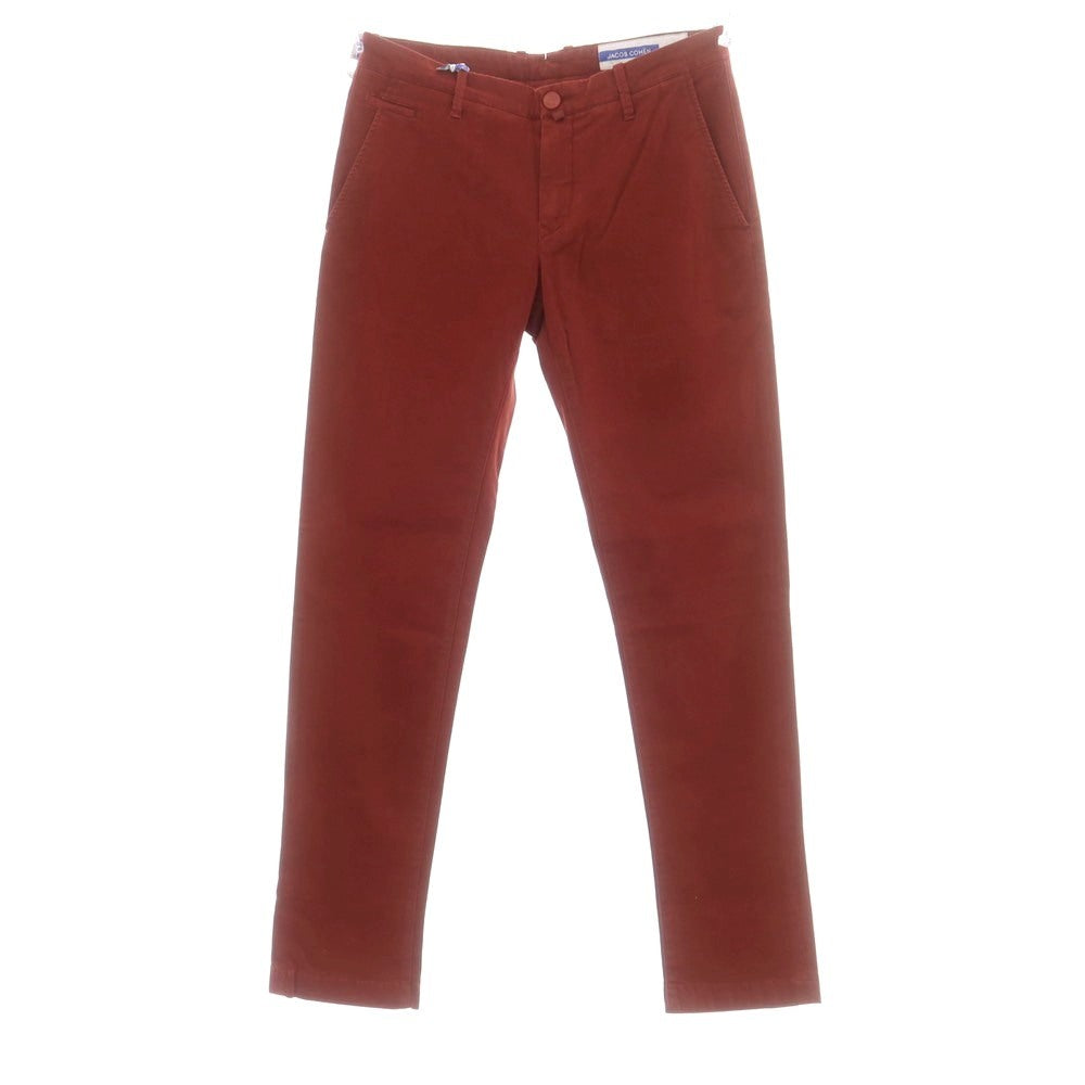 【新品】ヤコブコーエン JACOB COHEN BOBBY ストレッチコットン カジュアルスラックスパンツ レッドブラウン【 サイズ34 】【 状態ランクN 】【 メンズ 】 [BPD]