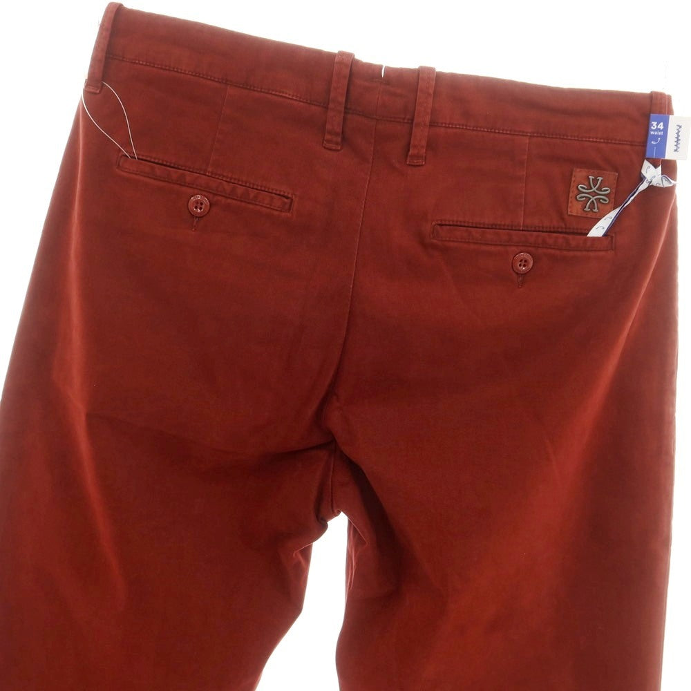 【新品】ヤコブコーエン JACOB COHEN BOBBY ストレッチコットン カジュアルスラックスパンツ レッドブラウン【 サイズ34 】【 状態ランクN 】【 メンズ 】 [BPD]
