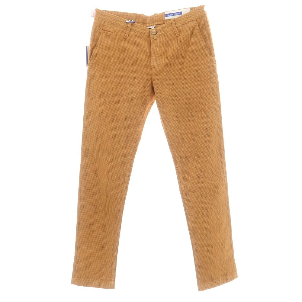 【新品】ヤコブコーエン JACOB COHEN BOBBY ストレッチコットン カジュアルスラックスパンツ ライトオレンジxブラウン【 34 】【 状態ランクN 】【 メンズ 】