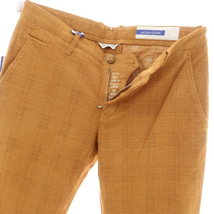 【新品】ヤコブコーエン JACOB COHEN BOBBY ストレッチコットン カジュアルスラックスパンツ ライトオレンジxブラウン【 34 】【 状態ランクN 】【 メンズ 】