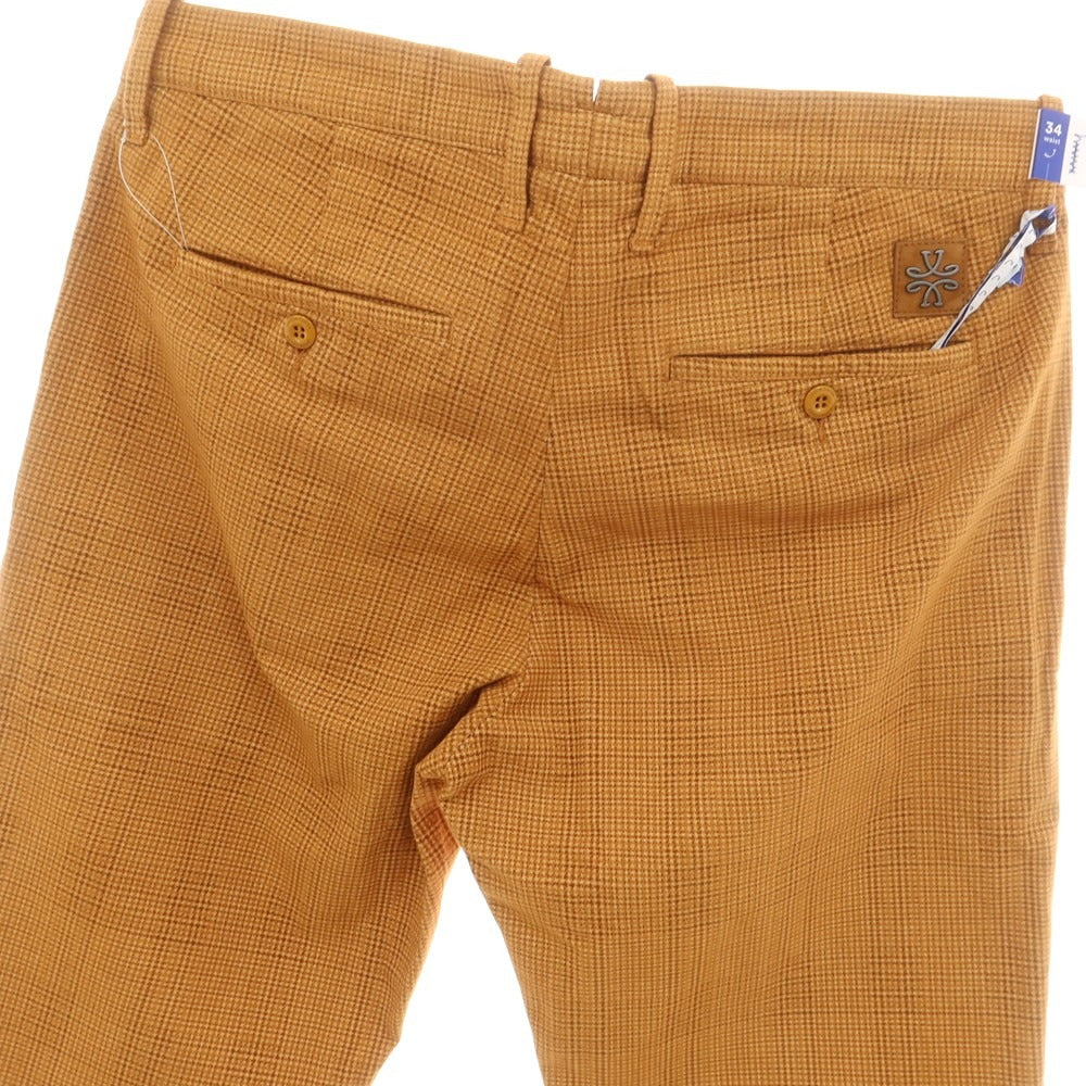 【新品】ヤコブコーエン JACOB COHEN BOBBY ストレッチコットン カジュアルスラックスパンツ ライトオレンジxブラウン【 34 】【 状態ランクN 】【 メンズ 】