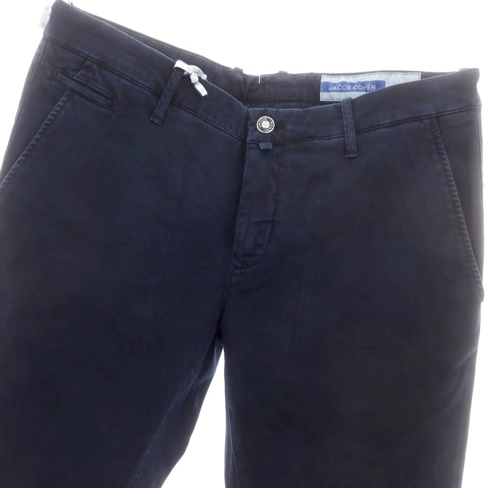 【新品】ヤコブコーエン JACOB COHEN BOBBY ストレッチコットンリヨセル カジュアルスラックスパンツ ネイビー【 34 】【 状態ランクN 】【 メンズ 】