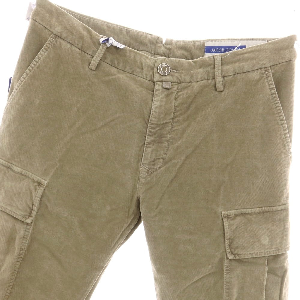 【新品】ヤコブコーエン JACOB COHEN RYAN ストレッチコットンリヨセル カーゴパンツ グレージュ【 34 】【 状態ランクN 】【 メンズ 】