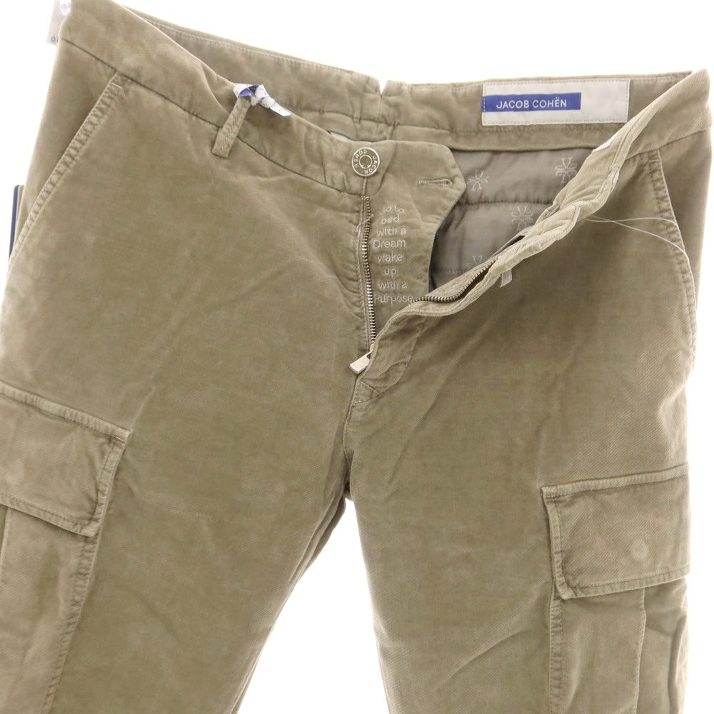 【新品】ヤコブコーエン JACOB COHEN RYAN ストレッチコットンリヨセル カーゴパンツ グレージュ【 34 】【 状態ランクN 】【 メンズ 】