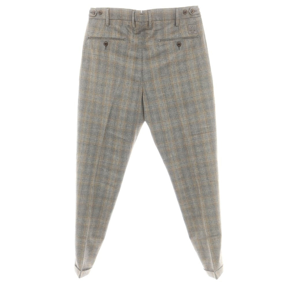 【新品】ヤコブコーエン JACOB COHEN HENRY ウール チェック ドレススラックスパンツ グレーxベージュ【 34 】【 状態ランクN 】【 メンズ 】