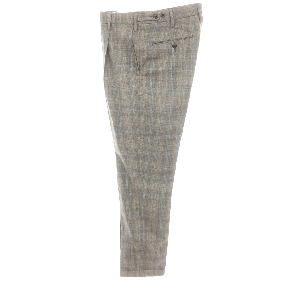 【新品】ヤコブコーエン JACOB COHEN HENRY ウール チェック ドレススラックスパンツ グレーxベージュ【 34 】【 状態ランクN 】【 メンズ 】