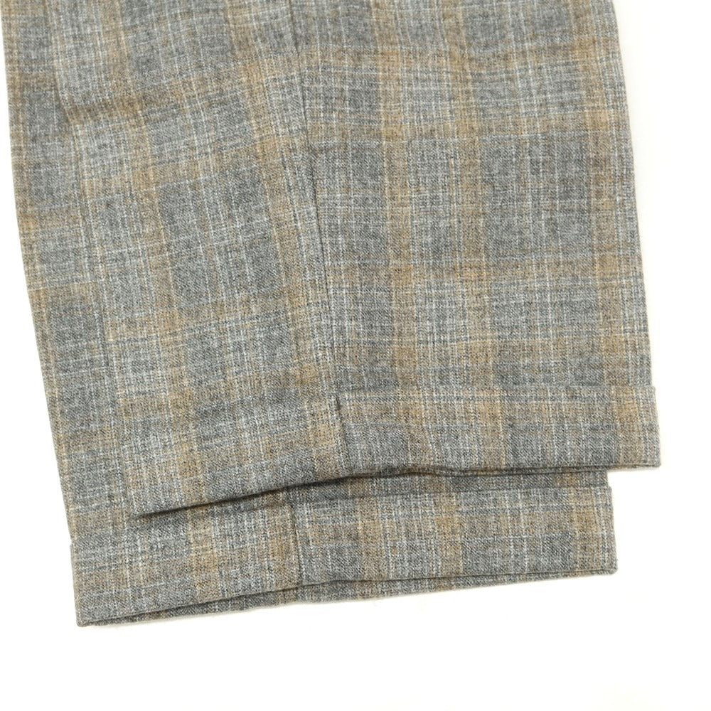 【新品】ヤコブコーエン JACOB COHEN HENRY ウール チェック ドレススラックスパンツ グレーxベージュ【 34 】【 状態ランクN 】【 メンズ 】