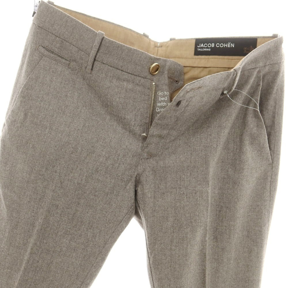 【新品】ヤコブコーエン JACOB COHEN BOBBY ストレッチウール カジュアルスラックスパンツ グレージュ【 34 】【 状態ランクN 】【 メンズ 】
