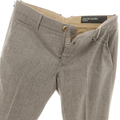 【新品】ヤコブコーエン JACOB COHEN BOBBY ストレッチウール カジュアルスラックスパンツ グレージュ【 34 】【 状態ランクN 】【 メンズ 】