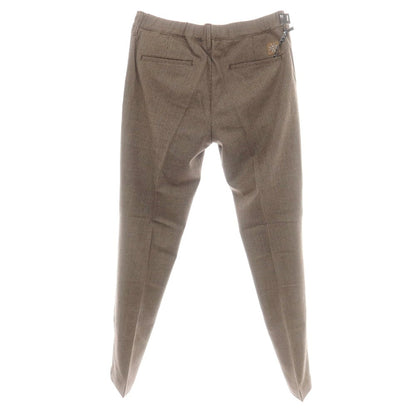 【新品】ヤコブコーエン JACOB COHEN GREG ストレッチウールカシミヤ ハウンドトゥース イージースラックスパンツ ブラウン【 34 】【 状態ランクN 】【 メンズ 】