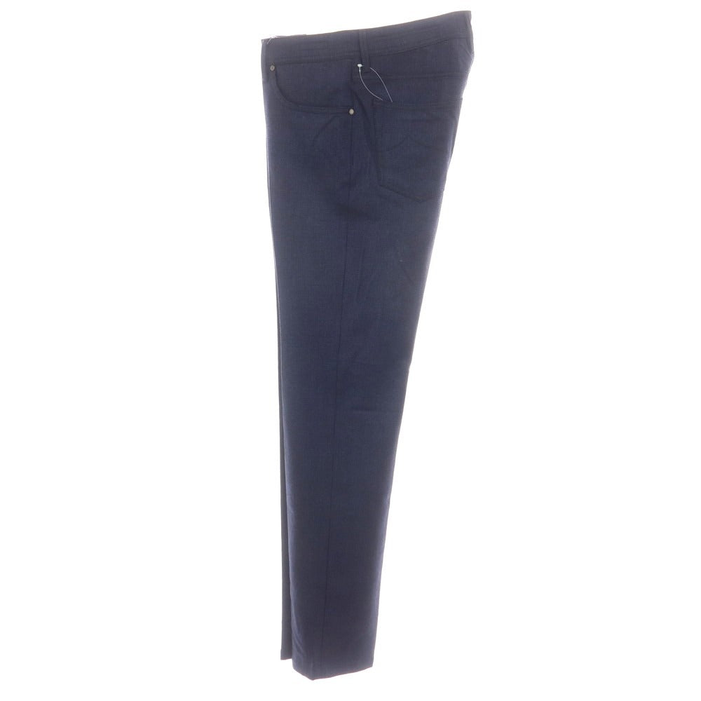 【新品】ヤコブコーエン JACOB COHEN BARD ストレッチウールカシミヤ チェック 5ポケットパンツ ネイビー【サイズ34】【 状態ランクN 】【 メンズ 】[DPD]