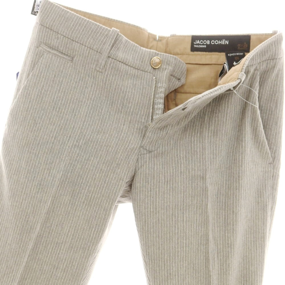 【新品】ヤコブコーエン JACOB COHEN BOBBY ストレッチウールカシミヤ カジュアルスラックスパンツ ライトグレー【サイズ34】【 状態ランクN 】【 メンズ 】[DPD]