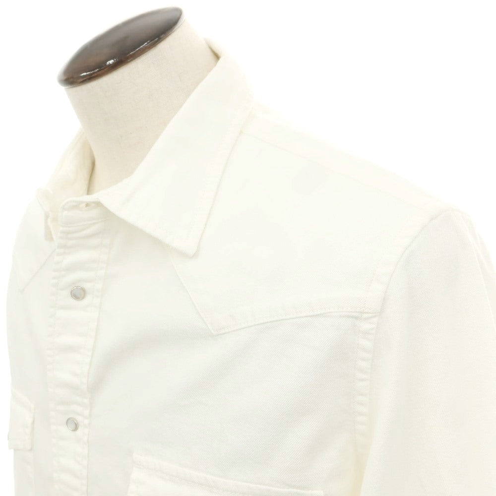 【新品】ヤコブコーエン JACOB COHEN コットン ウエスタンシャツ ホワイト【 XL 】【 状態ランクN 】【 メンズ 】