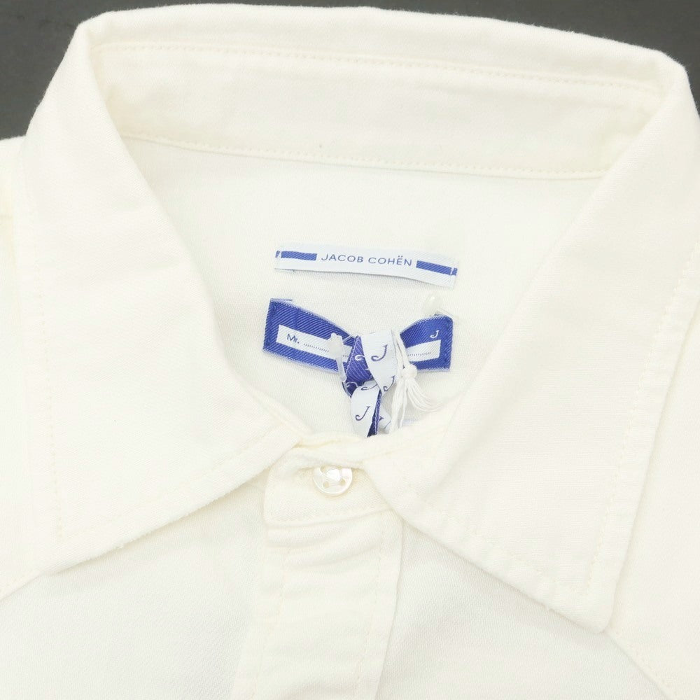 【新品】ヤコブコーエン JACOB COHEN コットン ウエスタンシャツ ホワイト【 XL 】【 状態ランクN 】【 メンズ 】