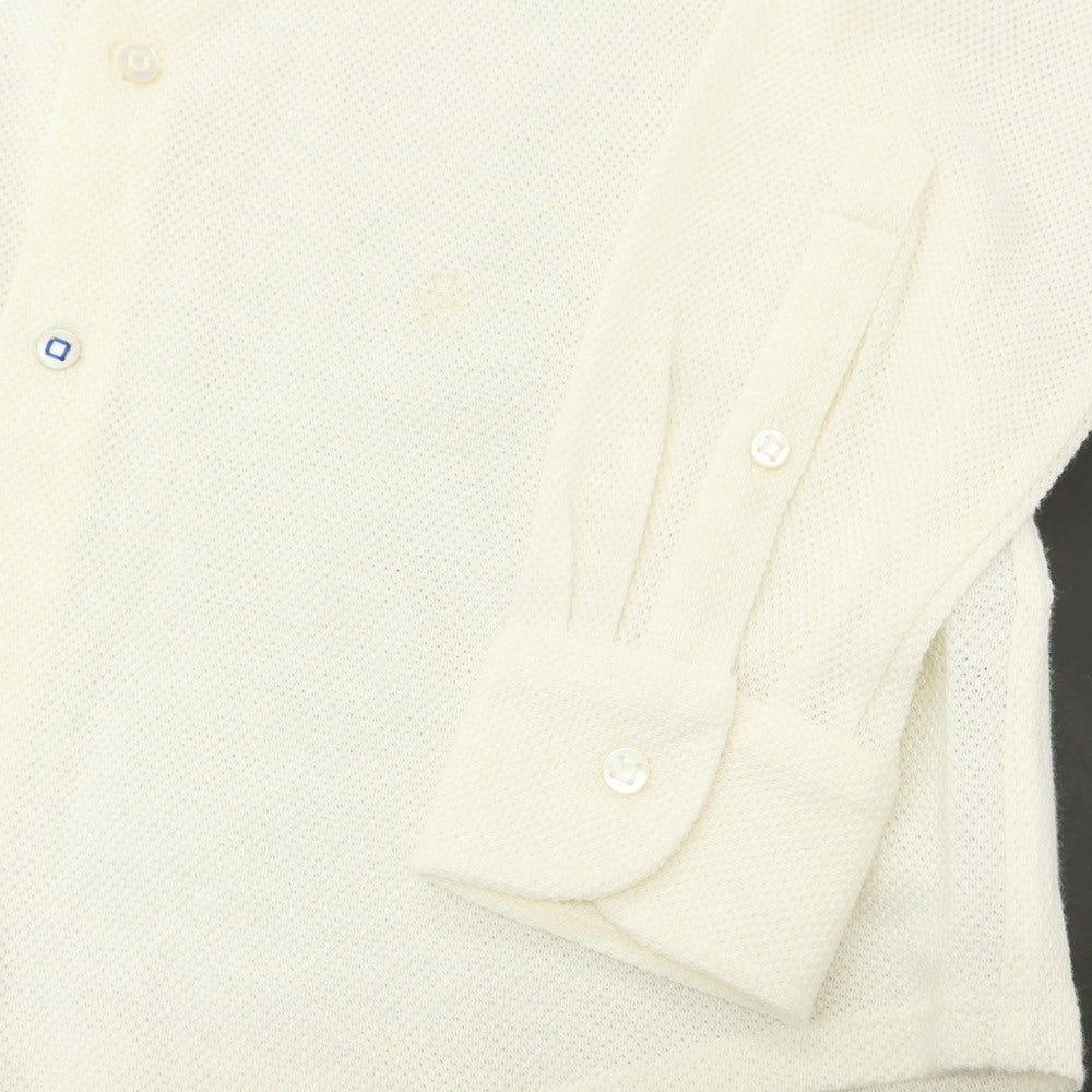 【新品】ヤコブコーエン JACOB COHEN コットンウールカシミヤ セミワイドカラー カジュアルシャツ オフホワイト【サイズL】【 状態ランクN 】【 メンズ 】[DPD]
