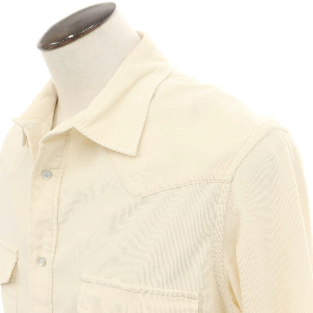 【新品アウトレット】ヤコブコーエン JACOB COHEN コットン 細畝コーデュロイ ウエスタンシャツ ライトベージュ【 L 】【 状態ランクN- 】【 メンズ 】