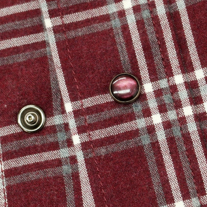 【新品】ヤコブコーエン JACOB COHEN コットン チェック ウエスタンシャツ バーガンディxホワイト【 L 】【 状態ランクN 】【 メンズ 】