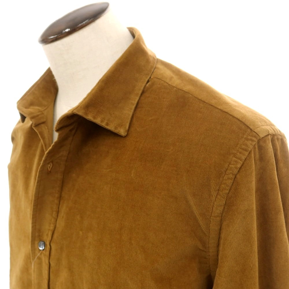 【新品】ヤコブコーエン JACOB COHEN コットン 細畝コーデュロイ カジュアルシャツ ブラウン【サイズXXL】【 状態ランクN 】【 メンズ 】[DPD]