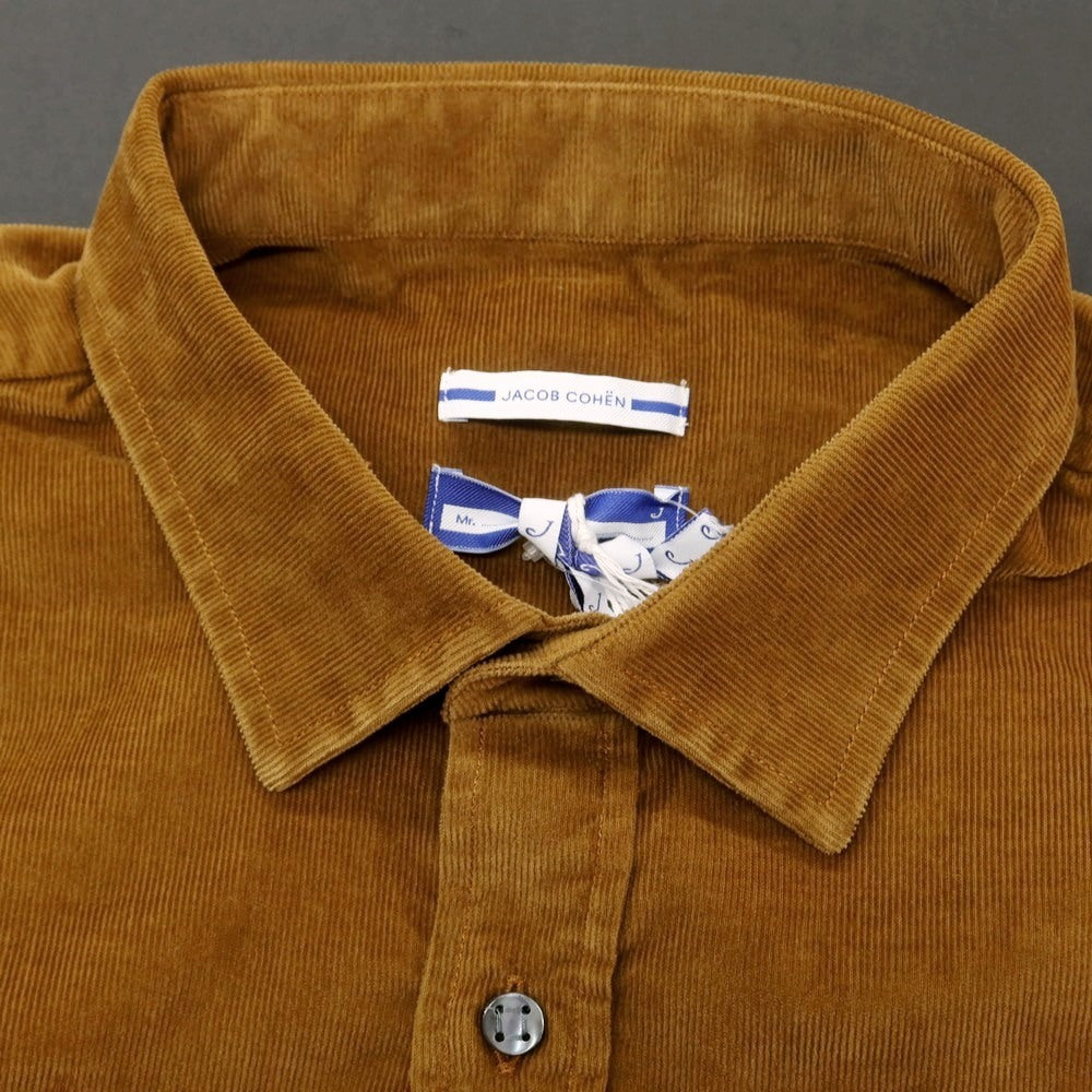 【新品】ヤコブコーエン JACOB COHEN コットン 細畝コーデュロイ カジュアルシャツ ブラウン【 XXL 】【 状態ランクN 】【 メンズ 】