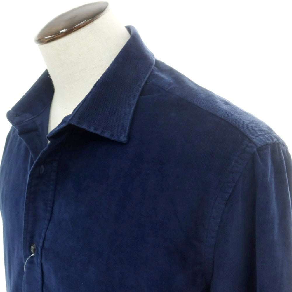 【新品】ヤコブコーエン JACOB COHEN コットン 細畝コーデュロイ カジュアルシャツ ネイビー【 XXL 】【 状態ランクN 】【 メンズ 】