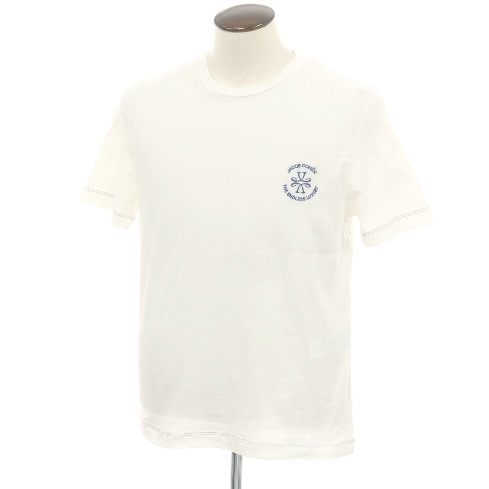 【新品】ヤコブコーエン JACOB COHEN コットン クルーネック 半袖Ｔシャツ ホワイト【サイズL】【 状態ランクN 】【 メンズ 】[DPD]