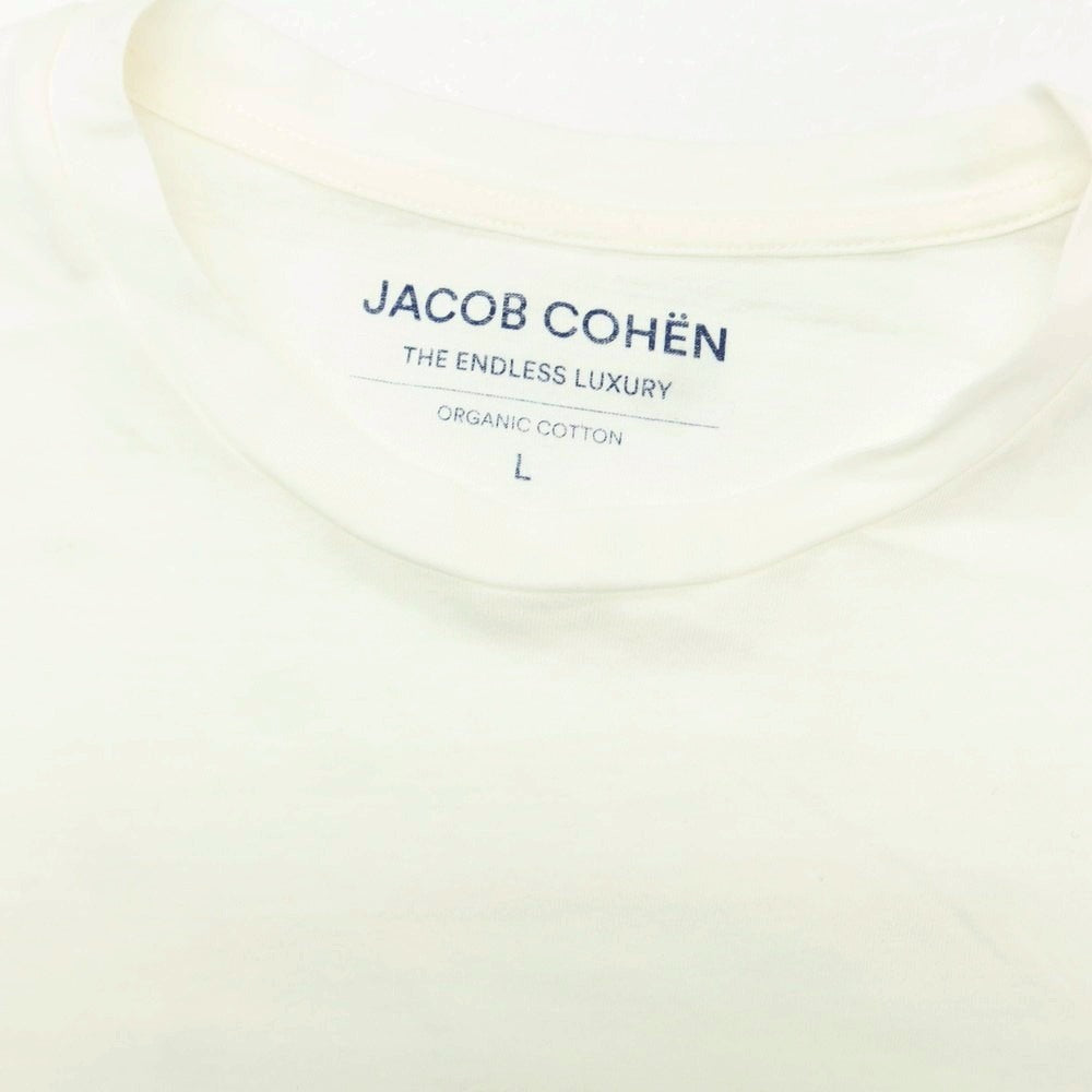 【新品】ヤコブコーエン JACOB COHEN コットン クルーネック 半袖Ｔシャツ ホワイト【サイズL】【 状態ランクN 】【 メンズ 】[DPD]