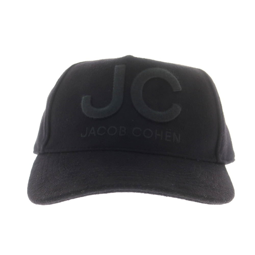 【新品】ヤコブコーエン JACOB COHEN ウールナイロンカシミヤ キャップ 帽子 ブラック【 M 】【 状態ランクN 】【 メンズ 】
