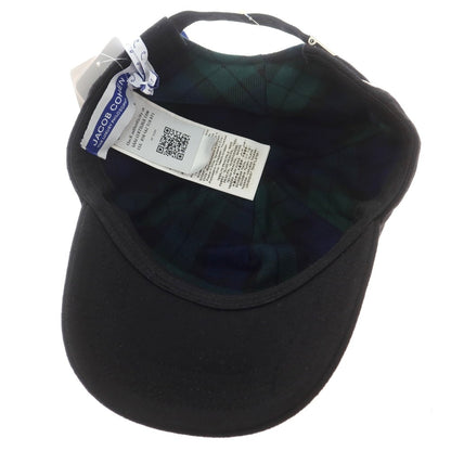 【新品】ヤコブコーエン JACOB COHEN ウールナイロンカシミヤ キャップ 帽子 ブラック【 M 】【 状態ランクN 】【 メンズ 】